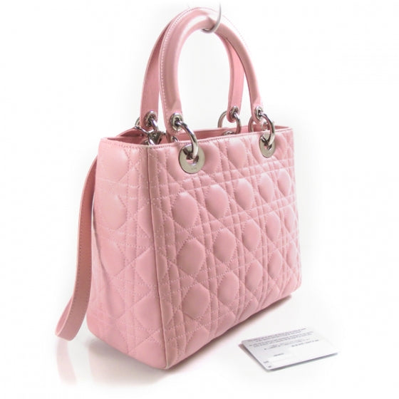 Christian Dior Lambskin Cannage Lady Dior Pink 3 of 9