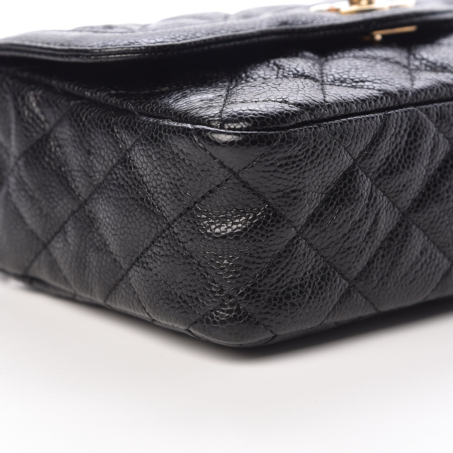 Chanel Crumpled Grained Calfskin Quilted Mini Two Tone Flap Black 8 of 11