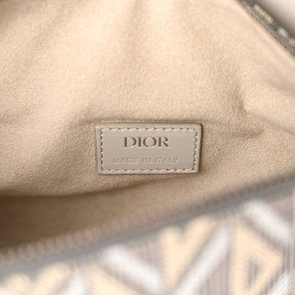 Christian Dior Coated Canvas Calfskin CD Diamond Mens Saddle Bag Greige Multicolor 6 of 14