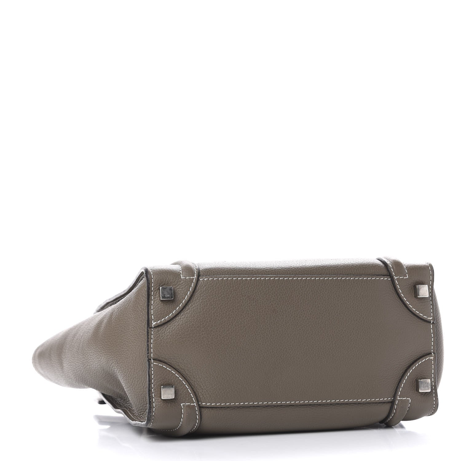 Celine Drummed Calfskin Micro Luggage Souris 3 of 9