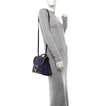 Salvatore Ferragamo Calfskin Small Margot Top Handle Satchel Sommerso Purple 2 of 9