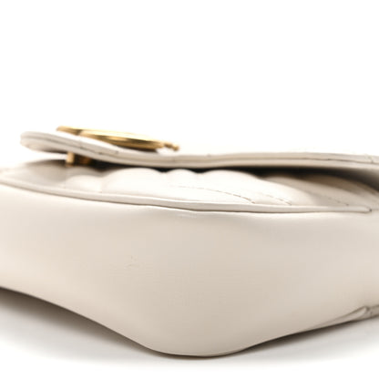 Gucci Calfskin Matelasse Super Mini GG Marmont Shoulder Bag White 10 of 11
