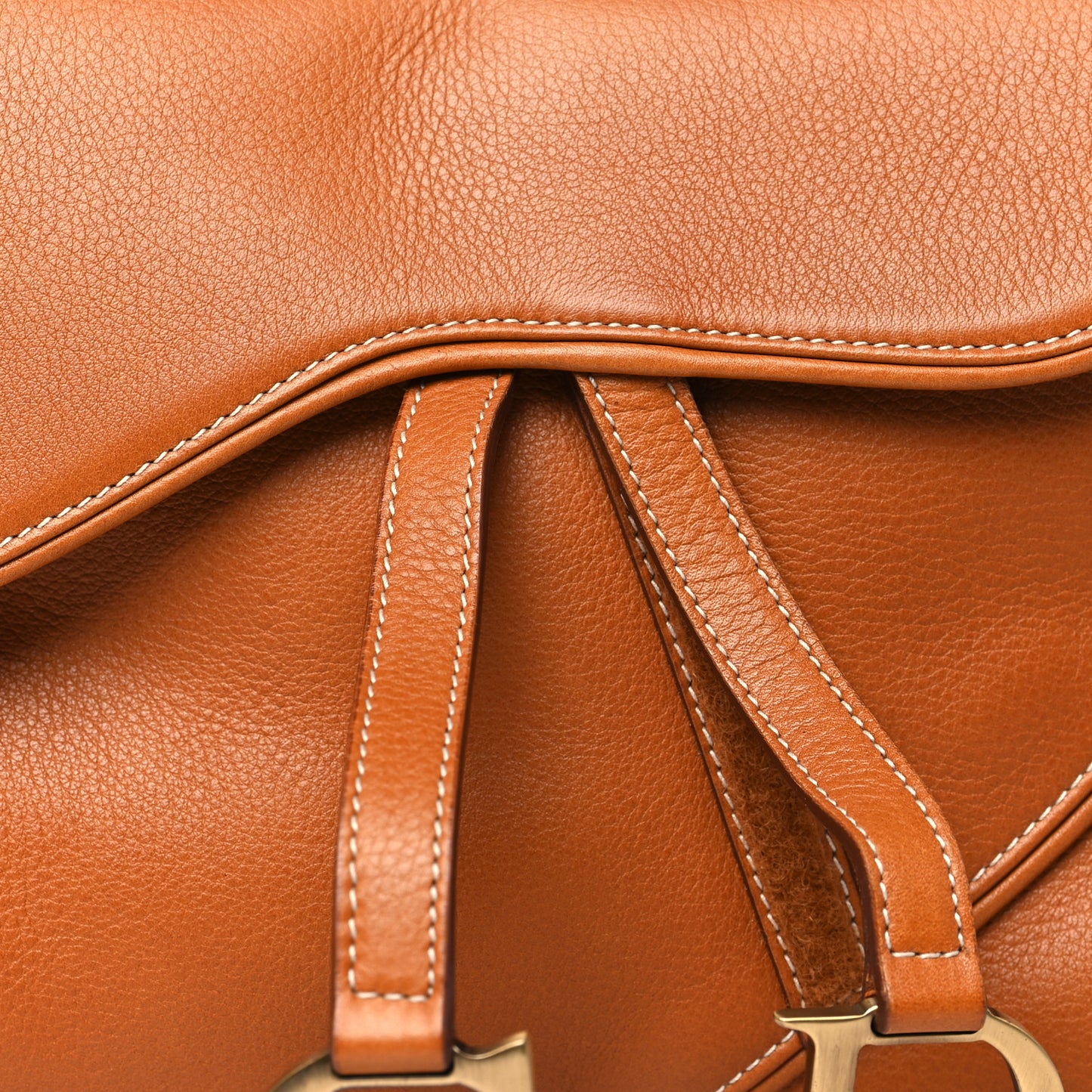 Calfskin Double Saddle Bag Brown
