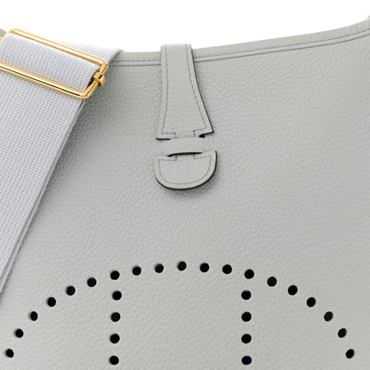 Hermes Taurillon Clemence Evelyne III PM Bleu Pale 8 of 13