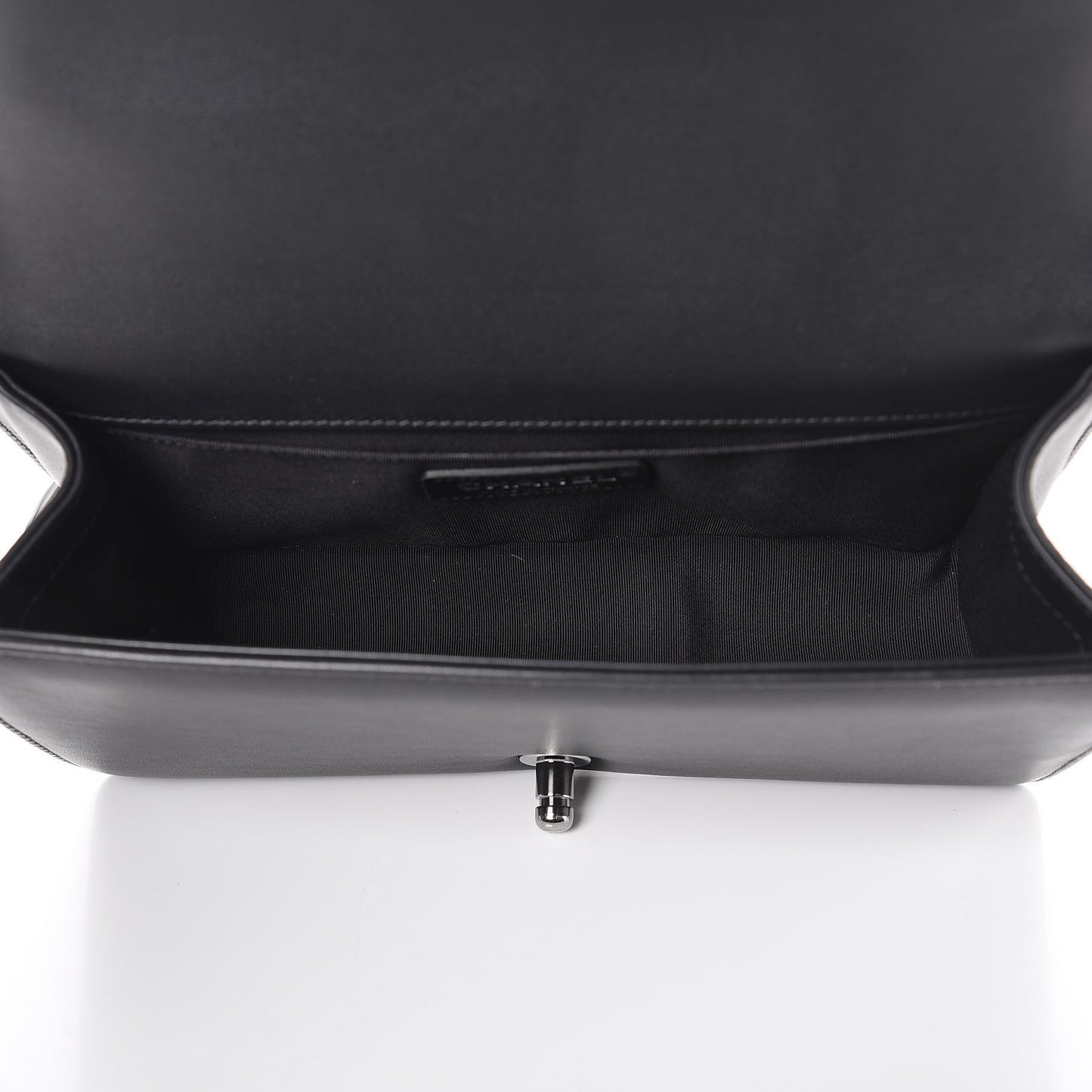 Calfskin Chevron Quilted Medium Boy Flap Black