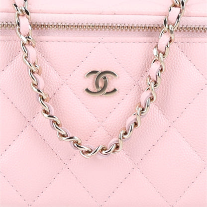 Chanel Caviar Quilted Small Vanity Case With Chain Pink 8 of 10