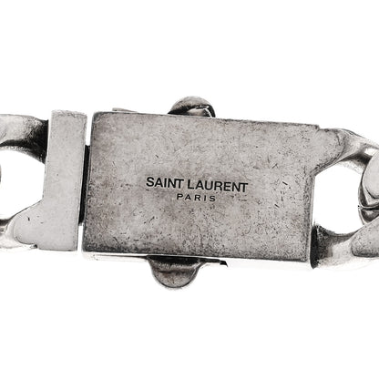 Saint Laurent Metal Curb Chain Necklace Oxidized Silver 4 of 4