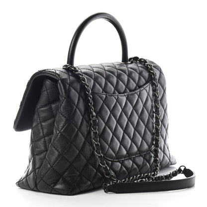 Chanel Caviar Quilted Medium Coco Handle Flap Black 3 of 9
