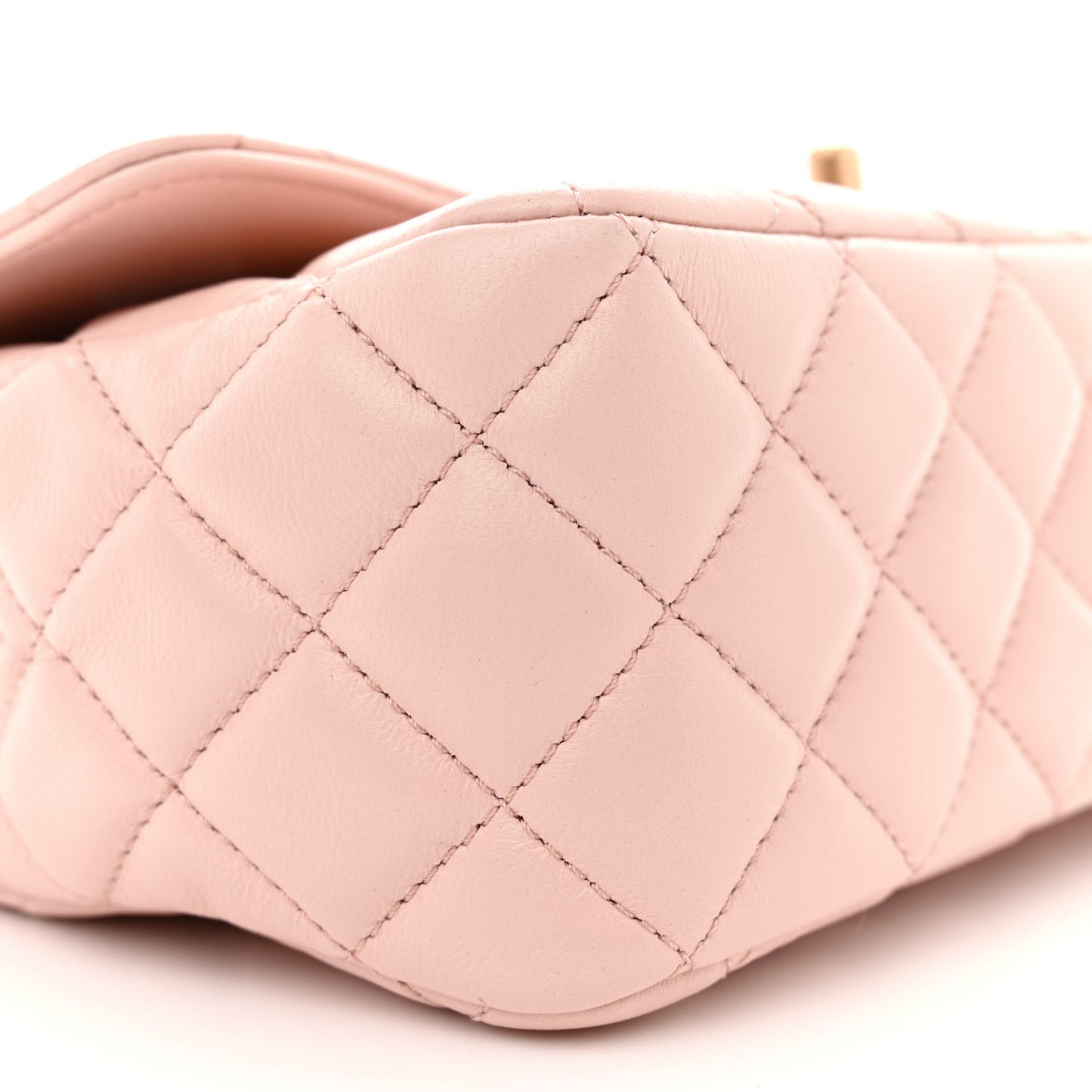Lambskin Quilted Mini Top Handle Flap Pink