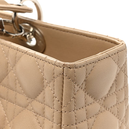 Christian Dior Lambskin Cannage Large Lady Dior Beige 15 of 17