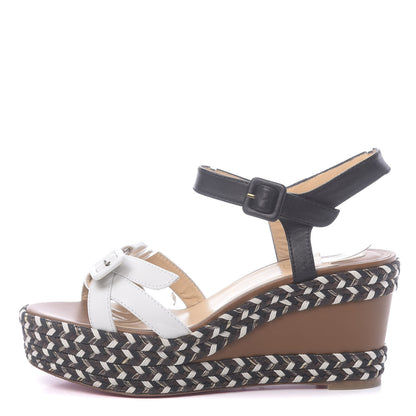 Christian Louboutin Lagoa 70 Platform Sandals 38 White Black 1 of 12