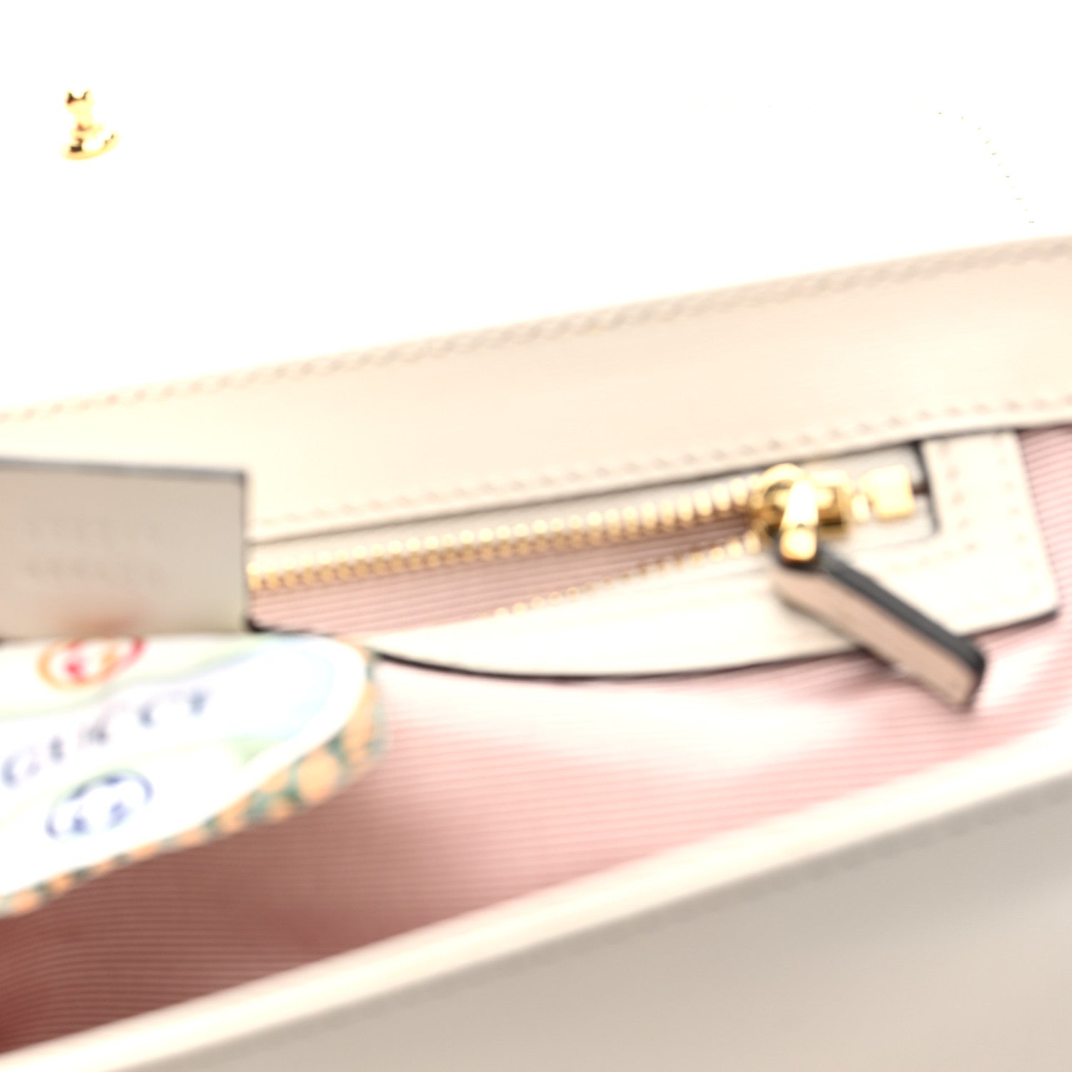 Gucci Vitello Palmellato Lux Crystal Medium Rajah Shoulder Bag Mystic White Multicolor 7 of 11