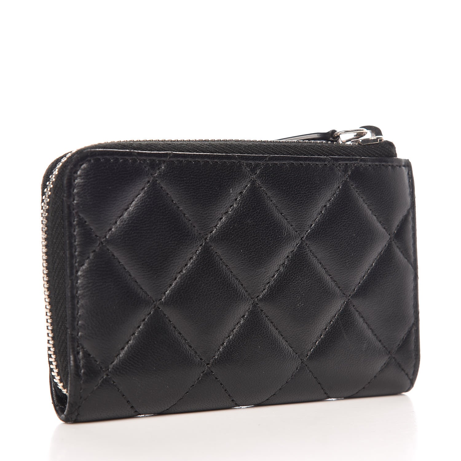 Chanel Lambskin Quilted Key Holder Case Black 3 of 8
