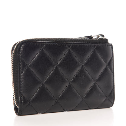 Chanel Lambskin Quilted Key Holder Case Black 3 of 8