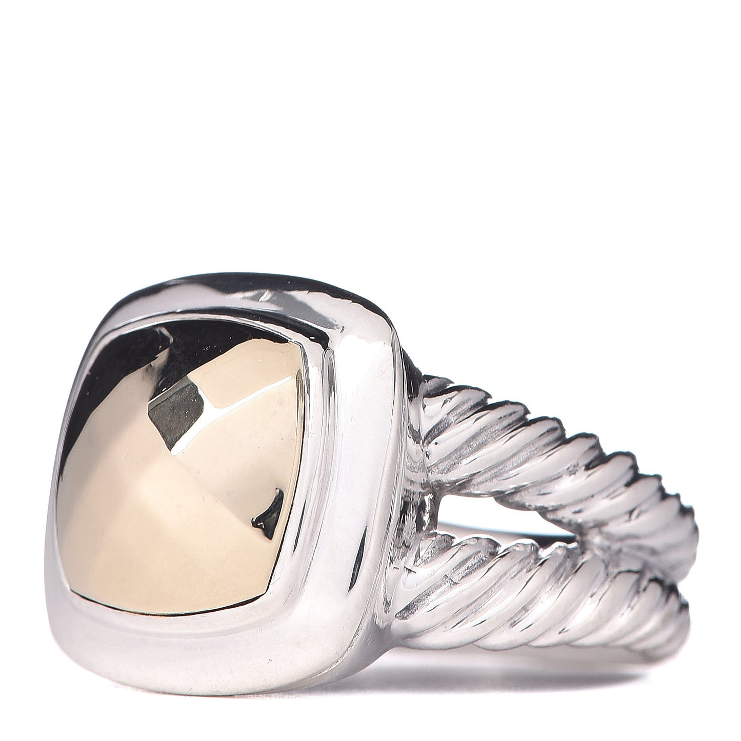 Sterling Silver 18K Yellow Gold 11mm Albion Dome Ring 54 7