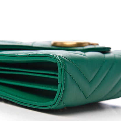 Gucci Calfskin Matelasse GG Marmont Chain Wallet Emerald Green 8 of 10