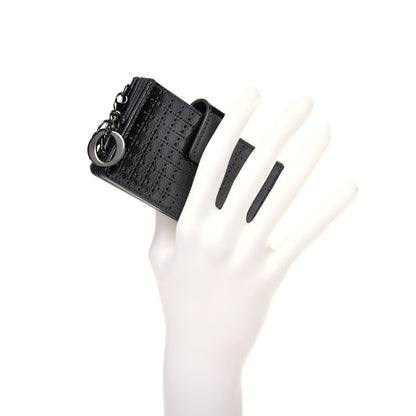 Christian Dior Metallic Patent Micro-Cannage Lady Dior 5-Gusset Card Holder Onyx Black 2 of 12