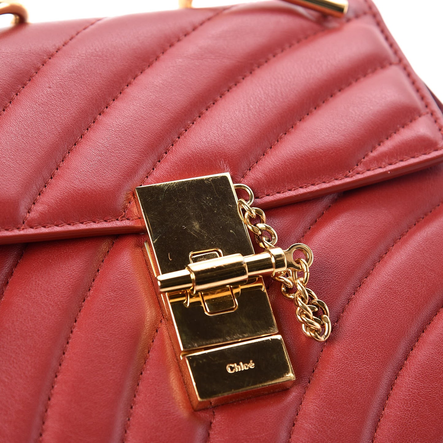 Calfskin Quilted Mini Drew Bijou Shoulder Bag Dahlia Red