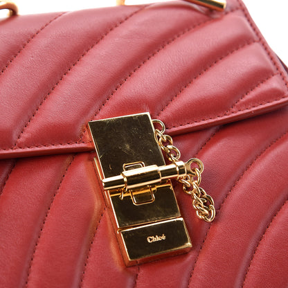 Chloe Calfskin Quilted Mini Drew Bijou Shoulder Bag Dahlia Red 11 of 13