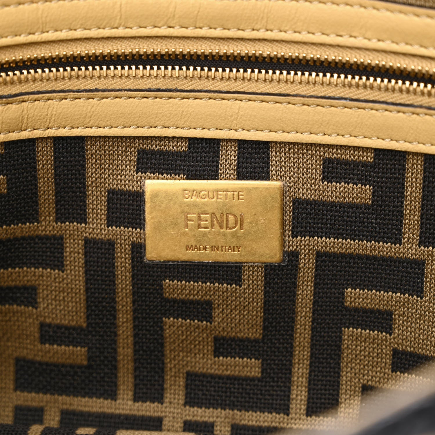 Fendi Raffia Vitello Grace FF Crochet Baguette Natural Black Paglia 6 of 10