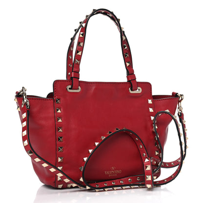 Valentino Garavani Vitello Mini Rockstud Tote Red 2 of 10