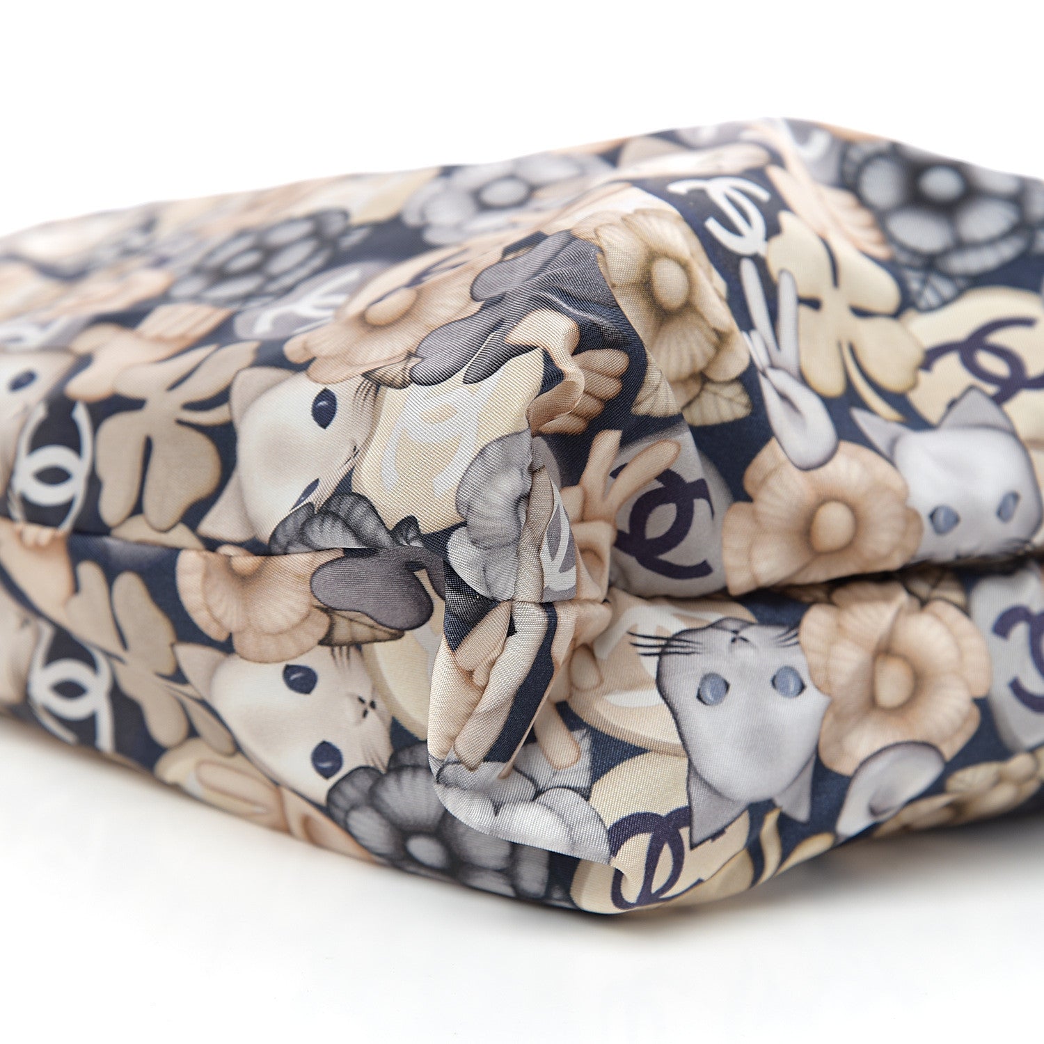 Chanel Nylon Cat Emoticon Tote Navy Gold 8 of 9