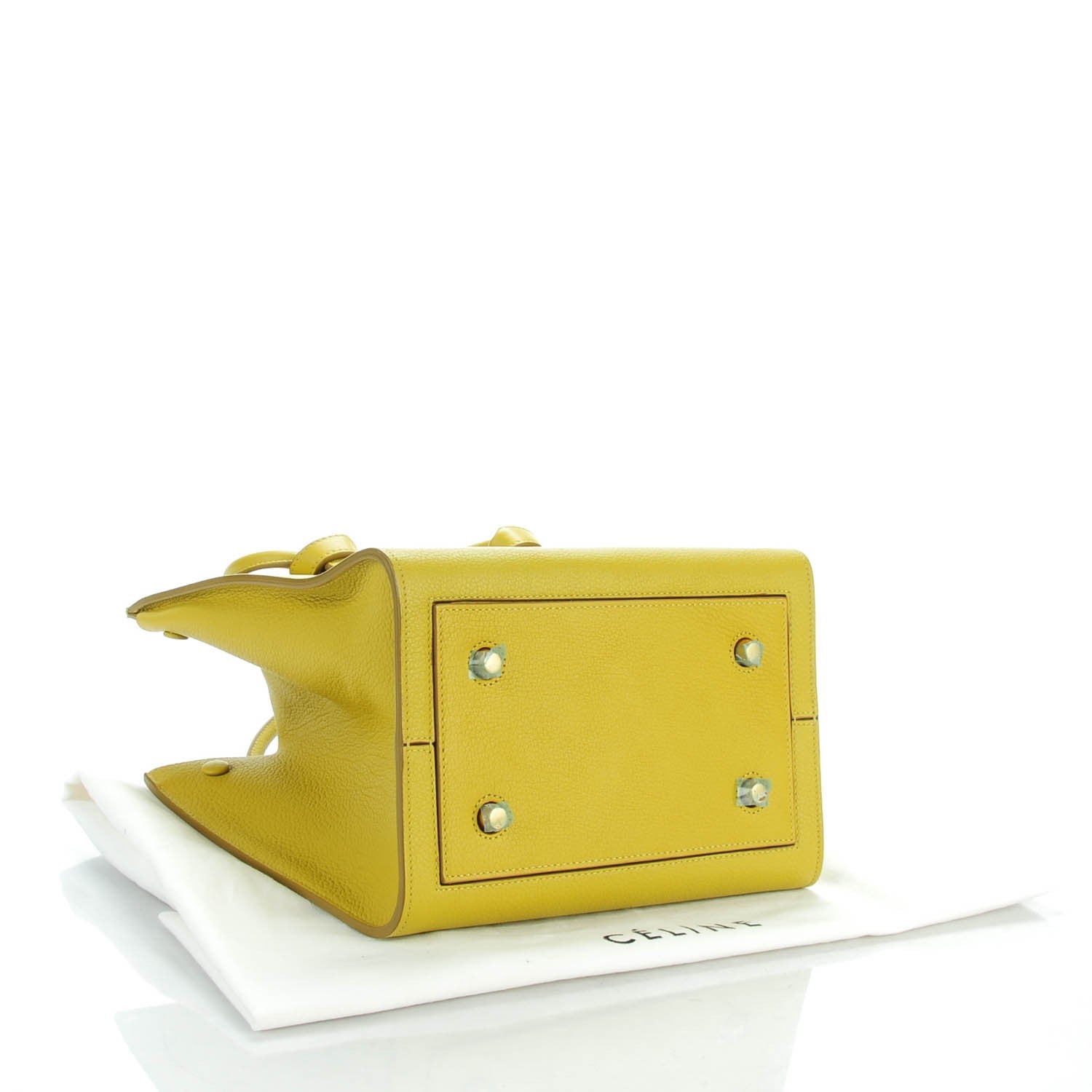 Celine Crisped Calfskin Mini Tie Knot Tote Chartreuse 4 of 7