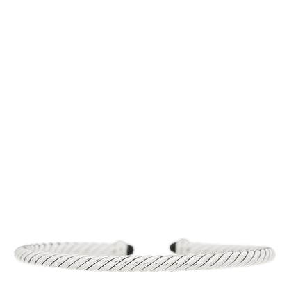 David Yurman Sterling Silver Diamond Black Onyx 4mm Cable Classics Bracelet 2 of 3