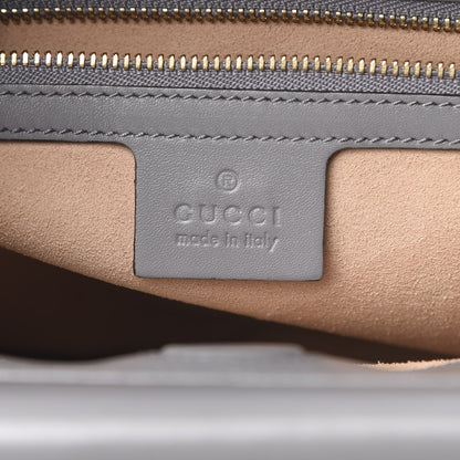 Gucci Nappa Bamboo Web Medium Nymphaea Top Handle Bag Deep Grey Mystic White 7 of 15