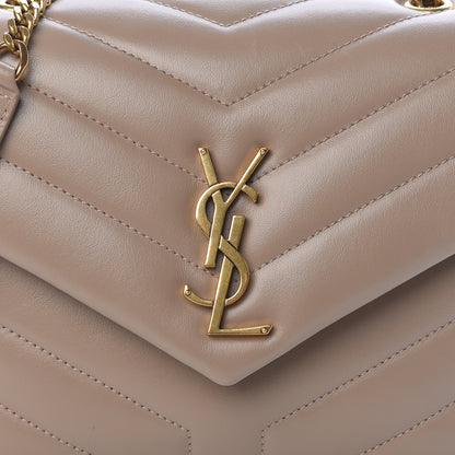 Saint Laurent Calfskin Y Quilted Monogram Small Loulou Chain Satchel Dark Beige 11 of 11