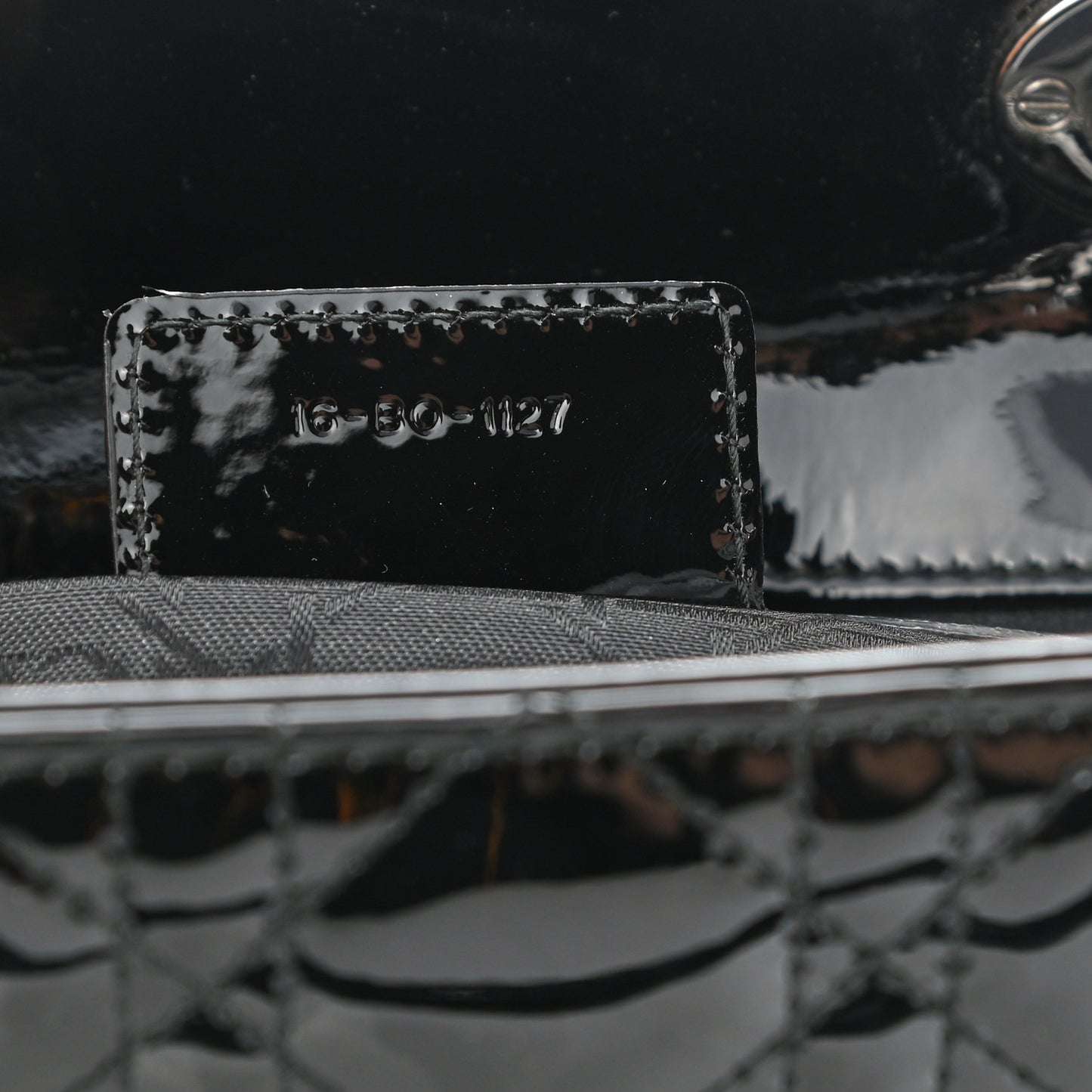 Patent Cannage Large Lady Dior Black