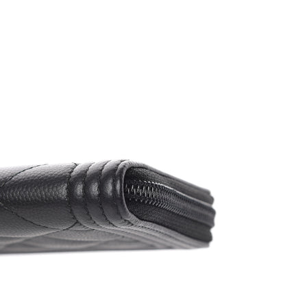 Chanel Caviar Quilted Small Boy Zip Around Wallet Black 9 of 10