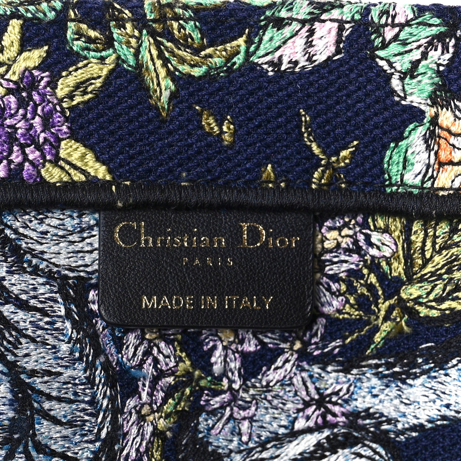 Christian Dior Canvas Embroidered D-Constellation Book Tote Blue Multicolor 6 of 9