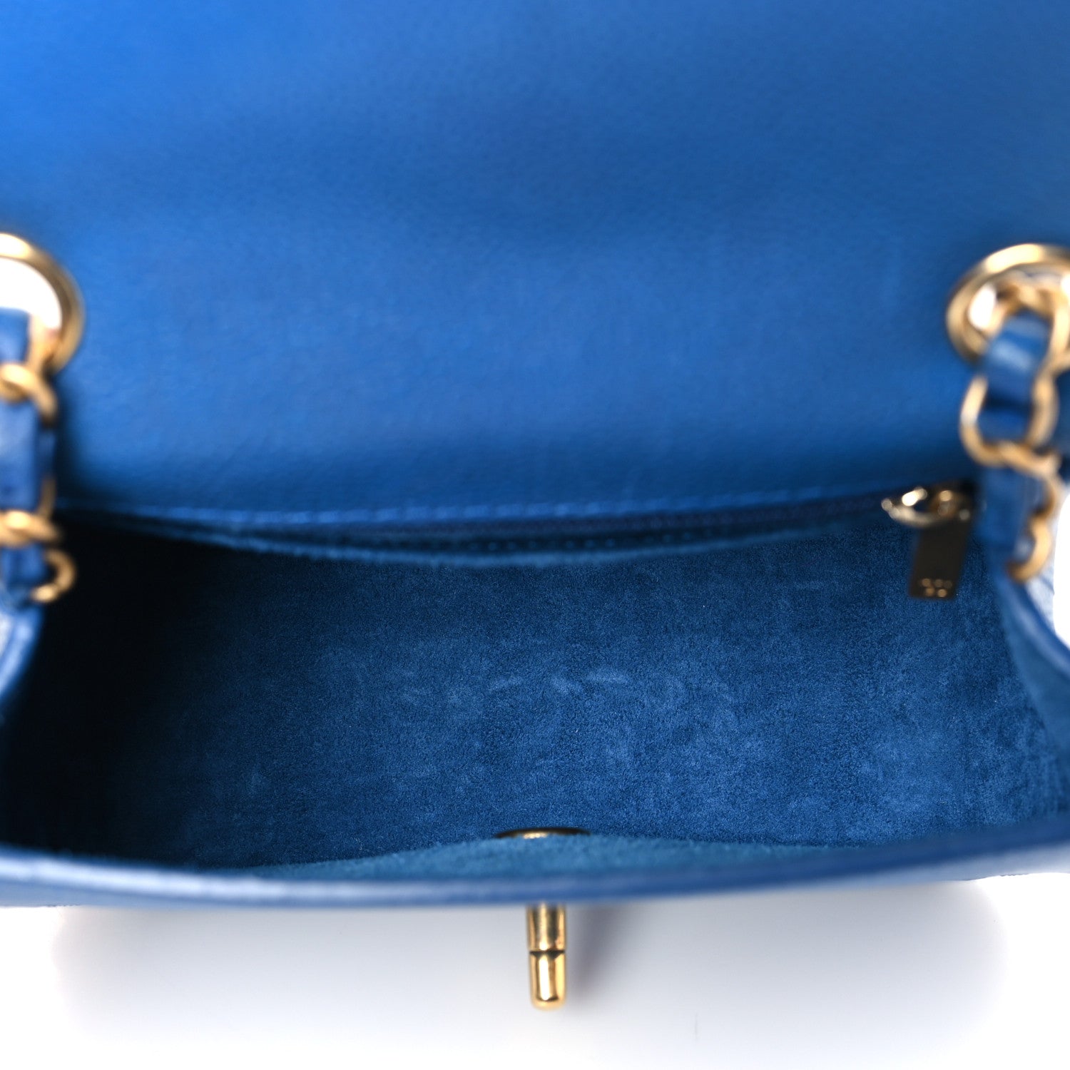 Chanel Grained Calfskin Mini Square Classic Pure Flap Blue 5 of 9