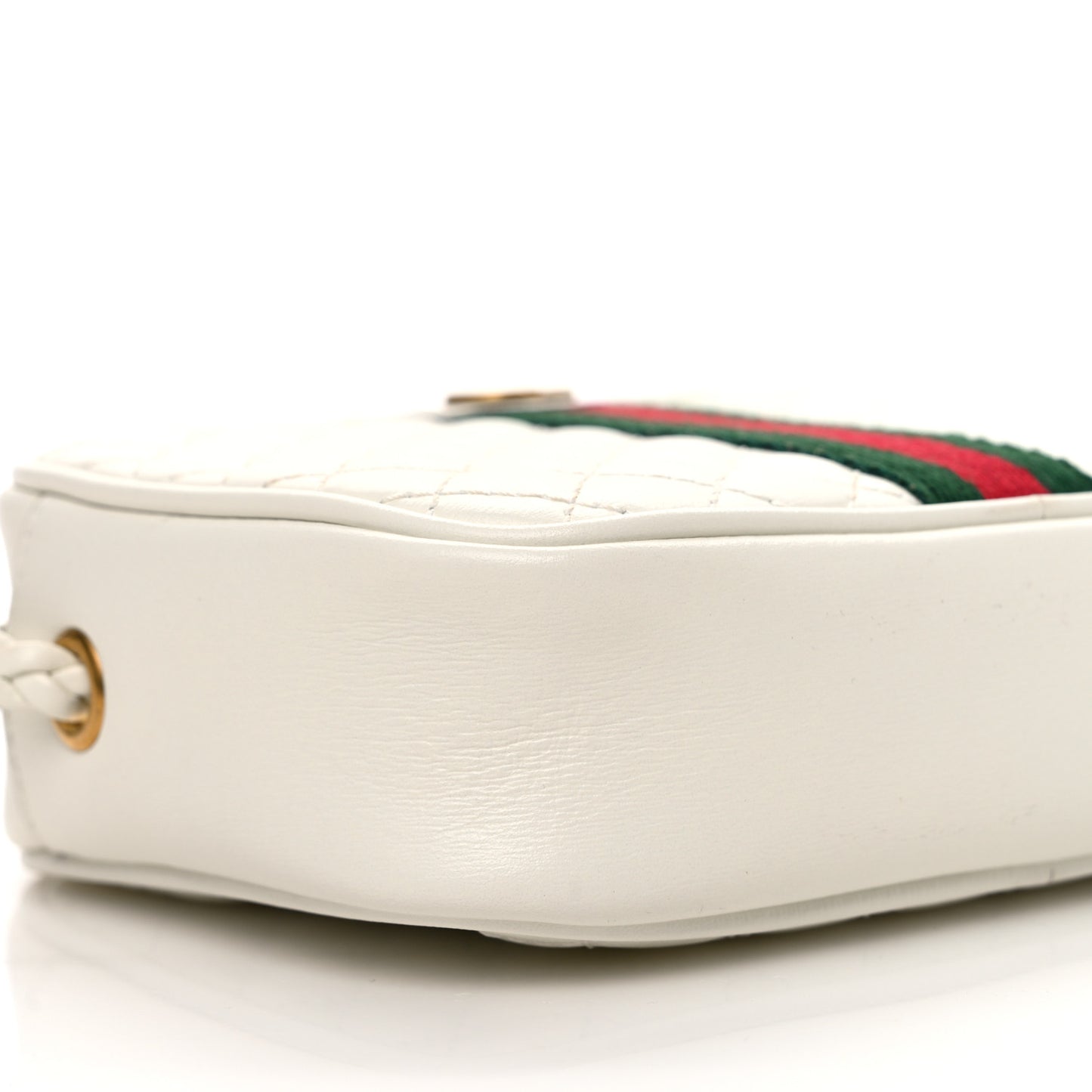 Calfskin Web Trapuntata Mini Shoulder Bag Off White