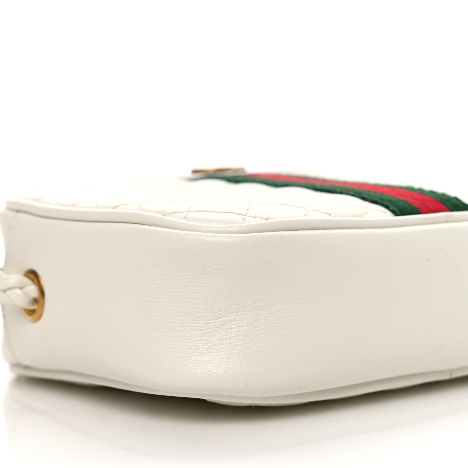 Gucci Calfskin Web Trapuntata Mini Shoulder Bag Off White 9 of 10