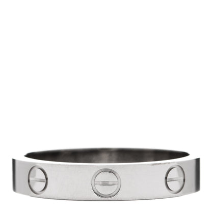 Cartier 18K White Gold 3.5mm LOVE Wedding Band Ring 53 6.25 1 of 4