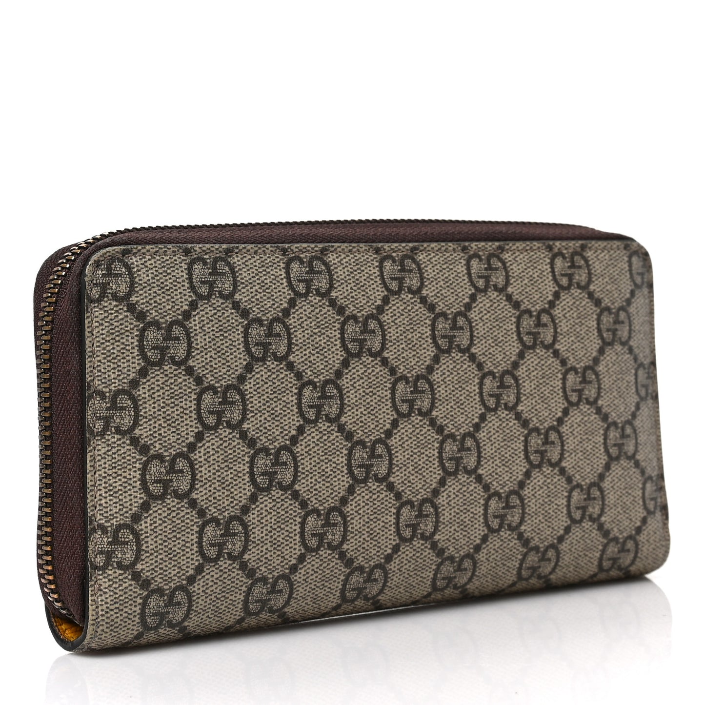 GG Supreme Monogram Neo Vintage Zip Around Wallet Beige Crop New Acero