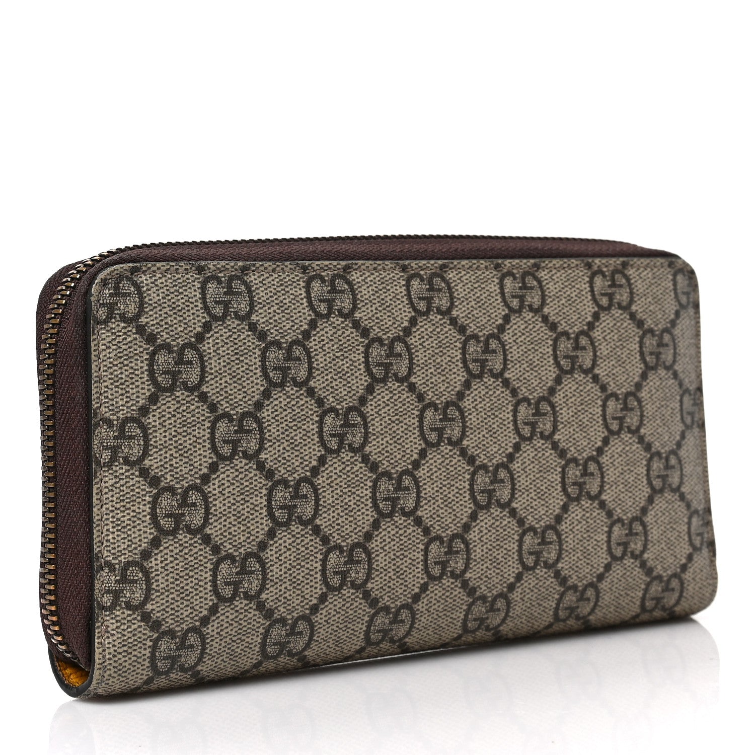Gucci GG Supreme Monogram Neo Vintage Zip Around Wallet Beige Crop New Acero 3 of 7