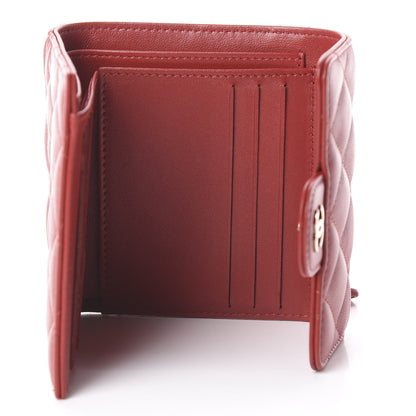 Chanel Lambskin Quilted Small Compact Wallet Red 4 of 7