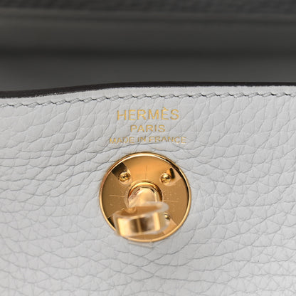 Hermes Taurillon Clemence Mini Lindy 20 Bleu Pale 6 of 11