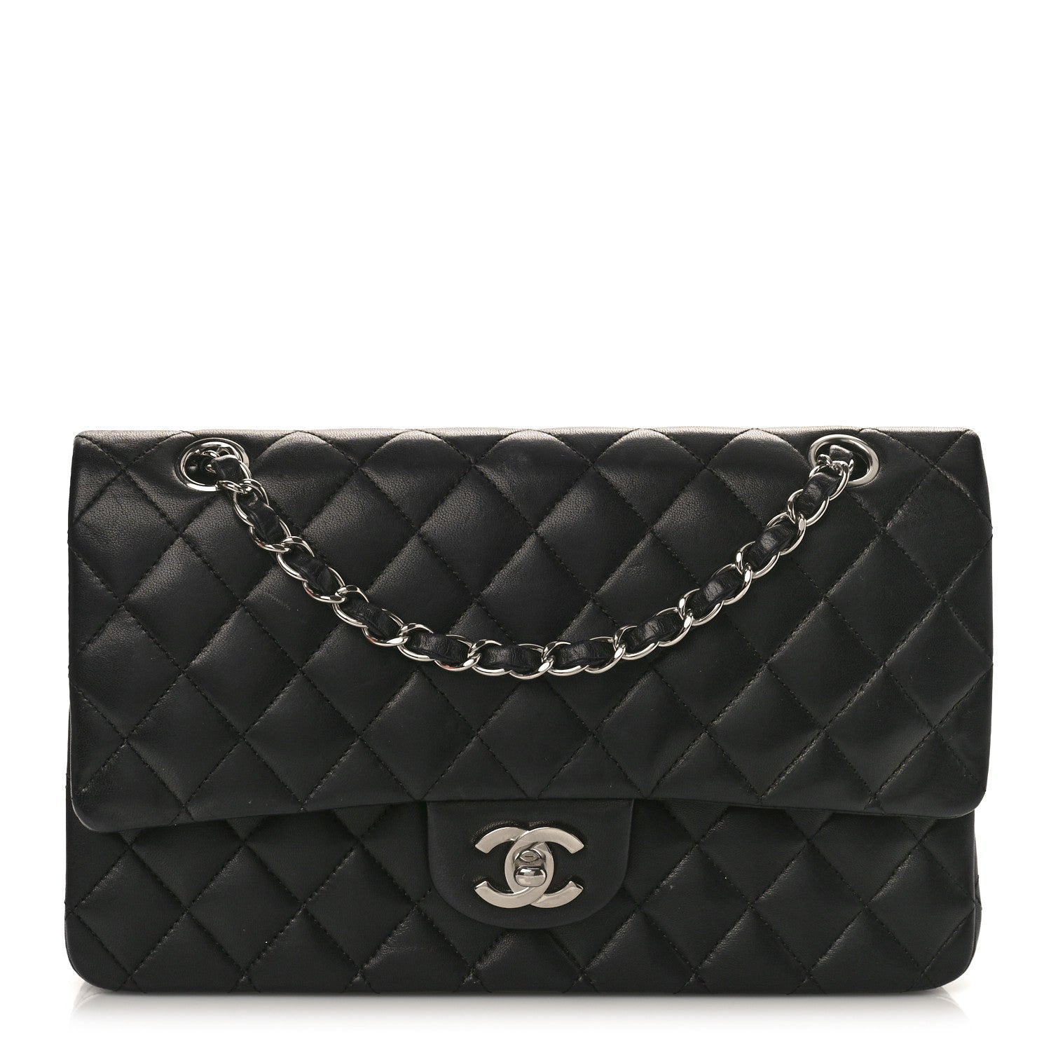 Chanel Lambskin Quilted Medium Double Flap Black 1 of 10