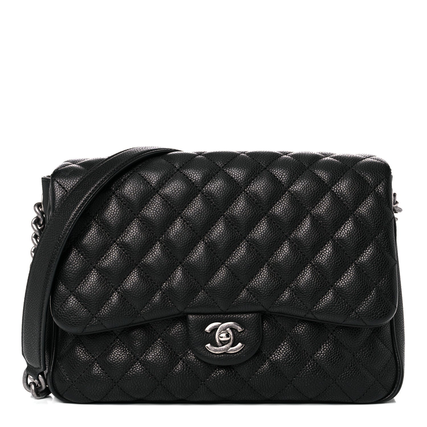 Chanel Caviar Quilted Medium Rock In Rome Single Flap Black 1 of 10
