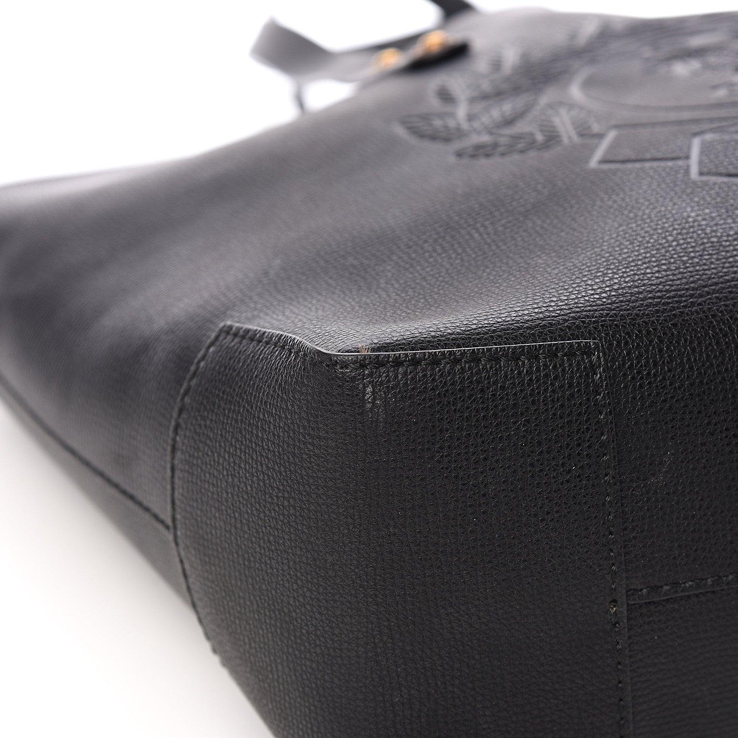 Burberry Calfskin Crest Embossed Small Tote Black 6 of 13