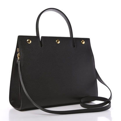 Burberry Grainy Calfskin Small Title Bag Black 3 of 10
