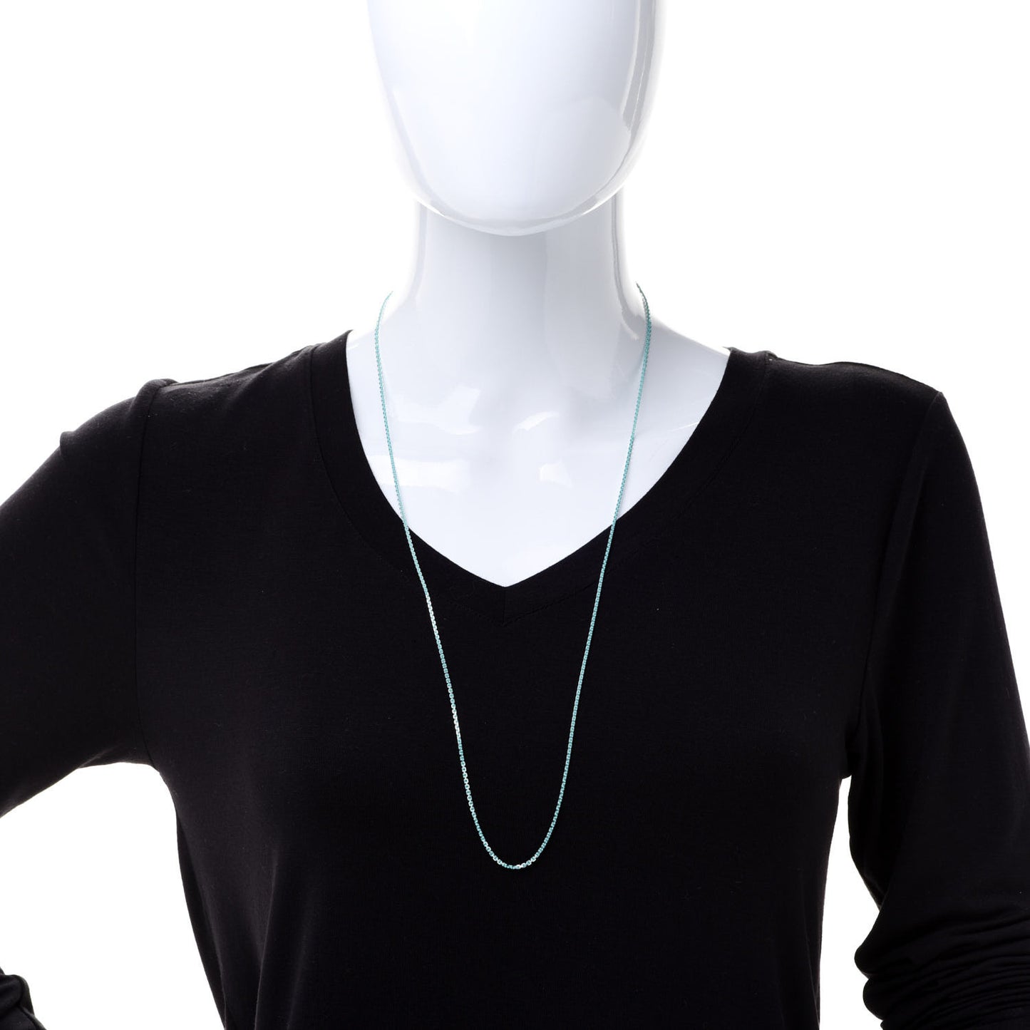 Sterling Silver Enamel 1.75mm Chain Necklace Blue 30"