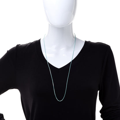 Tiffany Sterling Silver Enamel 1.75mm Chain Necklace Blue 30" 2 of 5