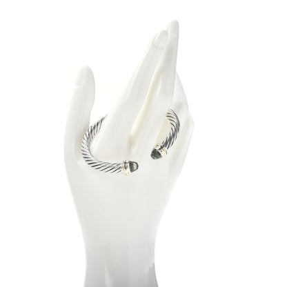 David Yurman Sterling Silver 14K Yellow Gold Prasiolite 7mm Cable Classics Bracelet 2 of 4