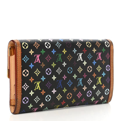 Louis Vuitton Monogram Multicolor Porte Tresor International Wallet Black 3 of 10