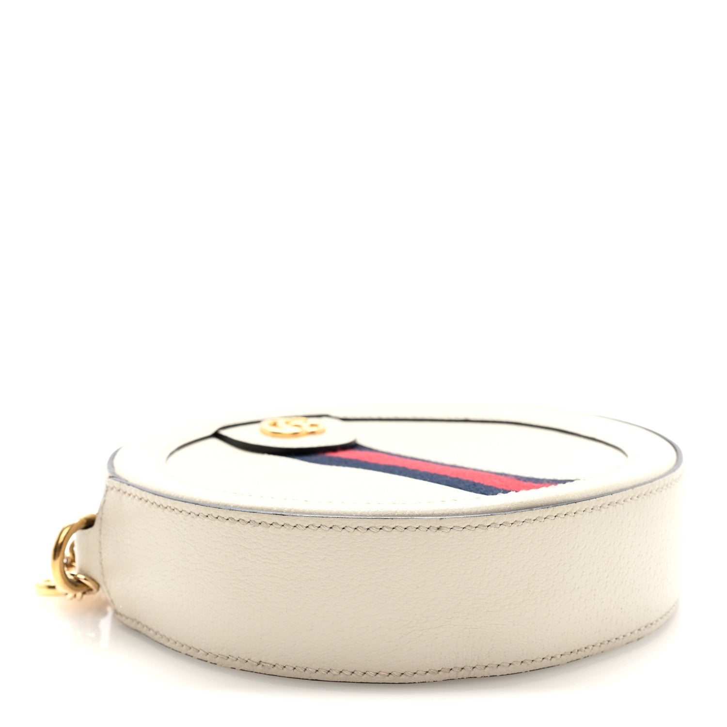 Gucci Textured Calfskin Web Mini Ophidia Round Shoulder Bag Mystic White 4 of 10